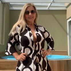 Saída de Praia - Camisa Estampada P&B