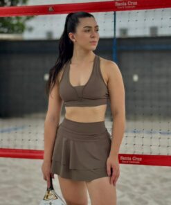 Short Saia Babados Bella - Verde Militar - Imagem 5